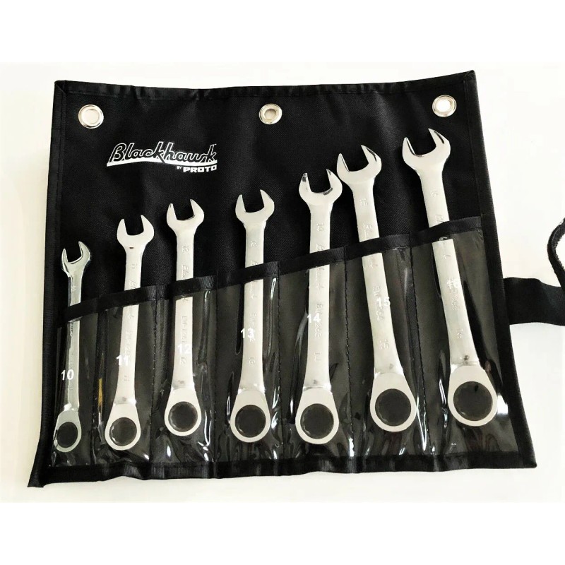 PROTO 7pc Blackhawk By Proto Gear Ratcheting Ratchet Wrench Set