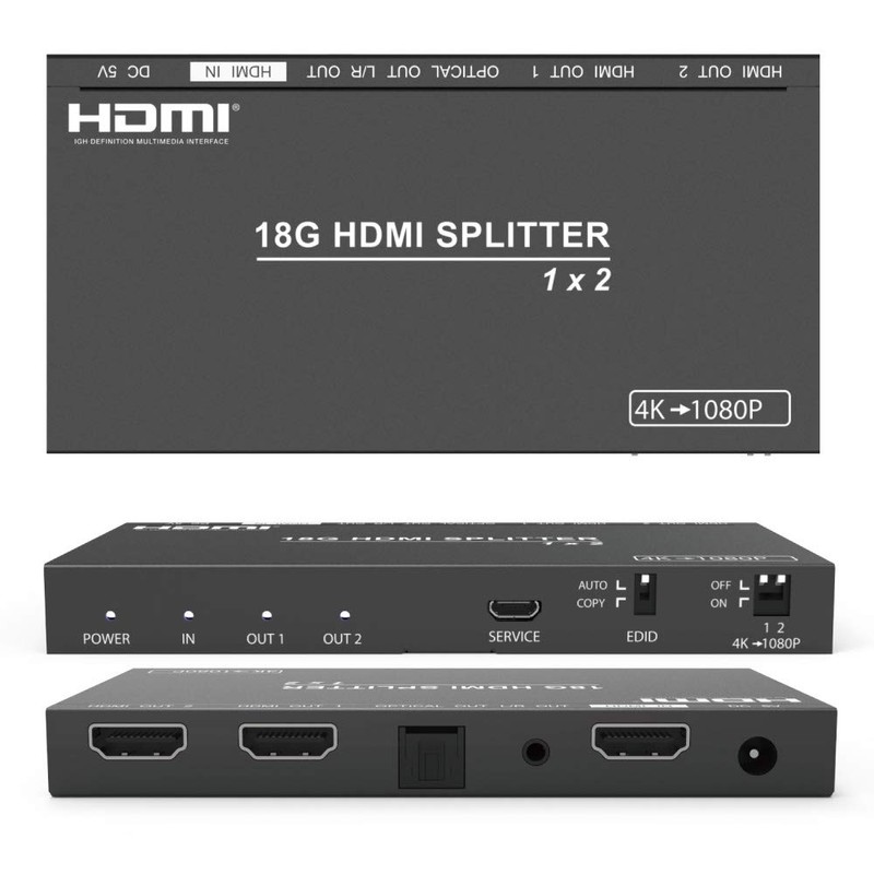 DAIAD HDMI Splitter 4K 60Hz HDR Support 2 Output Compact