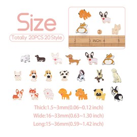 PandaHall 20 Pieces Enamel Lapel Pins for Puppy Dogs 20 Styles Cute Animal Brooch Pin for Clothes Bags Jackets Hat Accessories