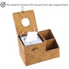BTSKY Household Seagrass Facial Tissue Box With Two Side Storage