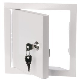 150x150mm / 6x6 inch White Metal Access Panel with Key and Lock - Inspection Hatch - Revision Door