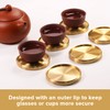 Heavy Brass Coasters for Drinks (6-Pack) - Solid Bronze Gold