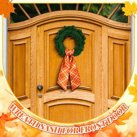 VitalCozy Wreath Sash for Front Door Wreath Satin Sash for Embroidery Monogram Garland Ribbon Accessories Xmas Party Yard Doorway Indoor Outdoor Wall(Autumn)