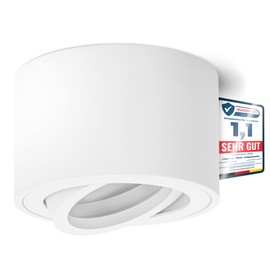 SMOL Extra flat Surface Mounted Spotlight Without Bulb Swivels in Black and White