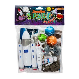 Jumbo Playset - Space from Deluxe Base. Large Space Toy Set. Bag with Large Space Toys such as Space Shuttle, Rocket and Astronauts. Perfect Astronomy Toy for Boys and Girls
