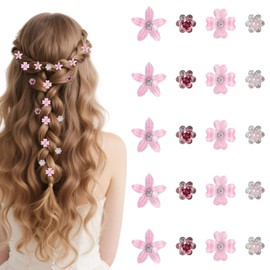 20 Stück Haarschmuck Blumen, Kleine Haarklammer Klein Mini Haarspangen, Braut Haarspangen Haarclips Blumen Haarschmuck Hochzeit, Haarclips Damen Blumen Spange (Rosa)