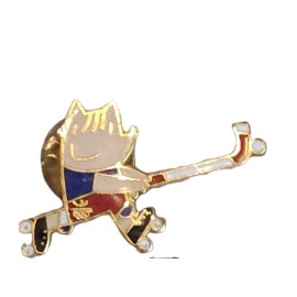 Cobi Mascot Hockey Lapel Pin Vintage Barcelona Olympics Enamel 1992  Tie Tac