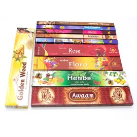 Premium Incense Sticks Set XXL, 10 Packs from India, Incense Sticks, Luxflair Bulk Pack with Different Varieties, for Extra Long Smoking Pleasure, Meditation and Relaxation. Trial Set Includes Flora Bathi, Agarbatti, Sandalwood, Agarwood, Oud and Other Indian Incense Sticks