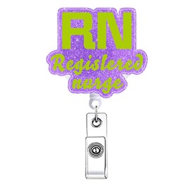 RN Registered Nurse Badge Reel Retractable Funny Purple Badge Holder Doctor Healthcare CNA RN MA Student Medical Assistant Nurse Nursing Badge Clip ID Card Accessories