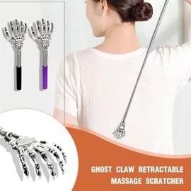 Back UELEVEN Scratcher - Extendable Telescopic Handle - Stainless Steel Skeleton Hand - Back Massager -Body Massager Head Scratcher - Cool Gadget - Funny