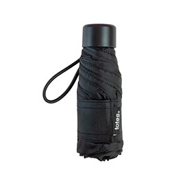 Totes - Paraguas compacto con cierre automático con NeverWet y protector solar, Cuadro negro, Talla única
