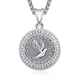 PRAYMOS Confirmation Gifts 925 Sterling Silver Confirmed in Christ Confirmation Necklace, Gifts for Confirmation, Confirmation Sponsor Gift