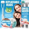 SMILE SAVER 360° 3-Sided Toothbrush 2PK + Toothpaste Tablets +