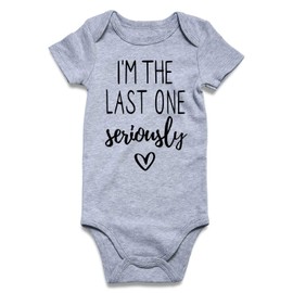Cute Baby I'm The Last One Seriously Outfit 3-6 Months Funny Infant Boy Bodysuit Soft Cotton Baby Clothing Size 3 Months Infant Romper