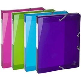 Exacompta Iderama 59780E Premium Collection Box with Elastic Band, 40 mm Wide, Made of Extra Strong Colorspan Cardboard with Spine Label for DIN A4, Archive Box, File Box, Document Box, Drawing Box, 1