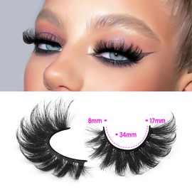 JIMIRE Cat Eye Lashes Faux Mink Eyelashes Fluffy 18MM Volume Mink Lashes Natura Look Like Eyelash Extensions Wispy Full False Eyelashes Strip Lashes 7 Pairs Pack