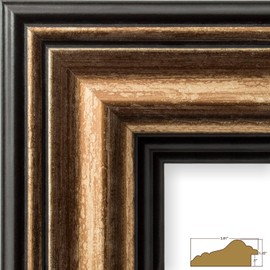 Craig Frames 21307201 10 x 12 Inch Aged Copper and Black Picture Frame Matted to Display an 8 x 10 Inch Photo
