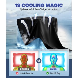 Ice Cooling Pillow Cases for Hot Sleepers, Stay Cool All Night, Smoother Than Silk Pillowcase, Luxurious Covers w/Hidden Zipper for Hair Skin, Birthday Gifts for Men Women Mom (Black, Standard)