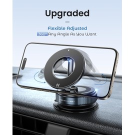 360° Adjustable Vacuum Magnetic Phone Mount – Foldable & Portable Suction Cup Holder for All Smartphones & Car Models