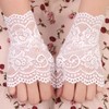 Tidyworm Women's Lace Gloves, Fingerless, UV Protection, Summer, Stylish, Floral