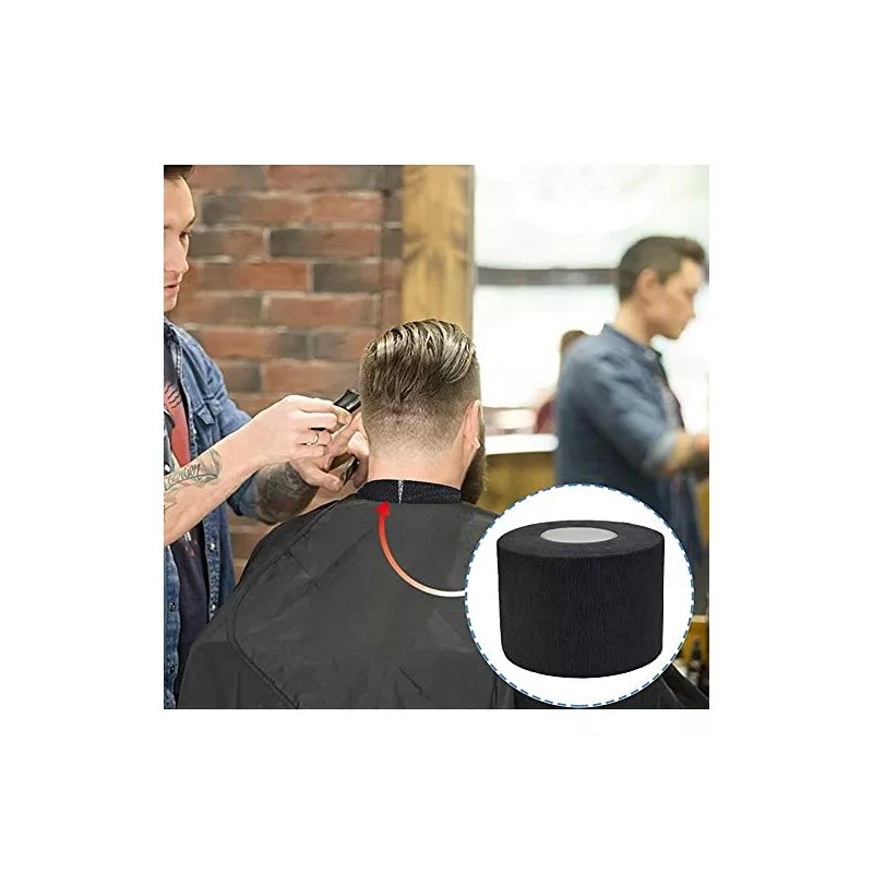 ericotry Papel Cuello Barbería Negro 2 Rollos