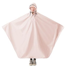 SPRING SEAON Raincoat, Men's, Women's, Bicycle Rain Poncho, Double Brim, For Work or School, Fashionable, Motorcycle, Moped, Large Size, Rainwear, Kappa, Disaster Preparedness, light pink, Free size