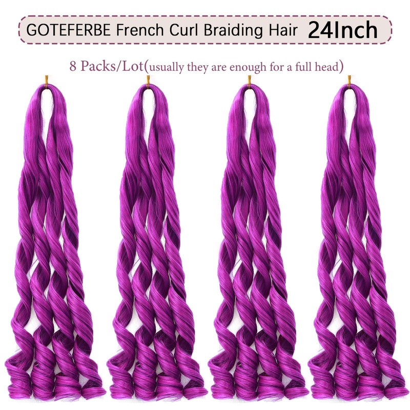 French Curl Braiding Hair Curly Hair Extension 24 Inch 8
