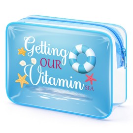 Gfhzdmf Beach Lover Gift Clear Makeup Bag Beach Themed Gifts Girls Vacation Travel Gift Travel Toiletry Bag Funny Sea Lovers Gift For Women Daughter Friend Christmas Birthday Present Cosmetic Bag