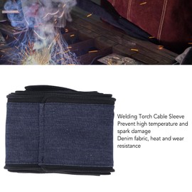 Wig Welding Torch Cable Cover, Denim Sleeve with Zipper, MIG Plasma Cable Sleeve, Wig Cover, Hose Cable Sleeve, 2" X 1.5ft, for, blue, Portable