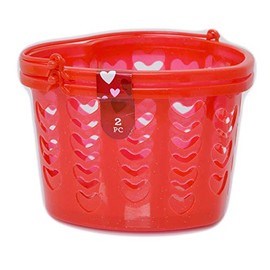 Greenbrier Love Gift Basket with Handle 2pack Red for Valentines Day Or Just Because Heart 5.5"x5"
