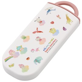 Skater TACC2AG-A Children's Antibacterial Slide Trio Set, Bento Box, Chopsticks, Spoon, Fork, Sanrio Characters x Obuchi, Girls, Made in Japan