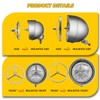 VINTGMT Motorcycle Headlight Trim Ring Chrome 7" Headlamp Trim Ring