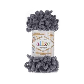 Alize Puffy YARN 87 Grey, 100.0 grams, Hand Wash Only, 1 piece (1 Pack)