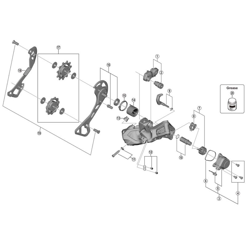 Shimano Y3HT98080 Repair Parts RD-RX817 Right Plate Assembly