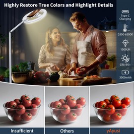 yAyusi 68.5" Overhead Phone Mount with Ring Light for iPhone, 3000mAh 360° Rotation Foldable Rechargeable Ring Light Phone Holder for Video Recording, Photography, Live Streaming, TikTok, YouTube