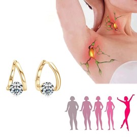 Lovefinity Lymphatic Magnetotherapy Germanium Earrings, Halolux Lymphvity Atheniz Drainage Chunky Gold Hoop Earring Jewelry Gifts For Women