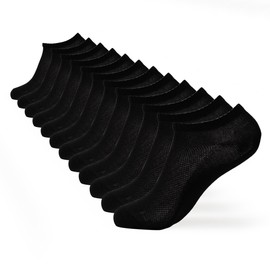 YOUNGTIME 6 Pairs Women Ankle Socks,Comfort Cushion Casual Sock,Mini Compression Socks for Travel,Size 8-11,Black