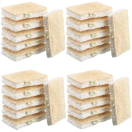 Cooks Professional Eco Scourer Sponges Multipack | 24 Pack | Loofah | Compostable Kitchen Sponge | Biodegradable | Plastic Free | Natural 100%