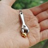 GMXLin Men Tool Wrench Cremation Spanner Gold Heart Urn Necklace