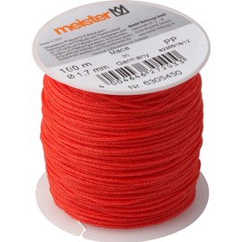 Meister Meister Maurerschnur rot - 3er Set - 100 m L?nge - ? 1,7 mm - Polypropylen geflochten - Knotenfest - Rei?fest & Belastbar - Auf Spule / Richtschnur / Bauschnur / Lotschnur / Pflasterschnur / 6305450