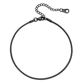 Prosteel Black Pure Anklet for Girl Womens Herringbone Chain Anklets Stainless Steel Ankle Bracelet