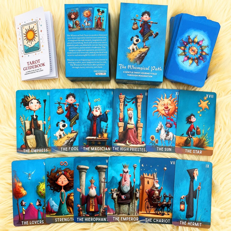 Tarot Cards Deck 78 Cards with Guidebook, Whimsical Path Tarot
