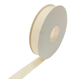 Abbaoww 1 Inch 50 Yards Solid Ivory Grosgrain Ribbon Striped Ribbon for Wedding Decor Gift Wrapping DIY Projects