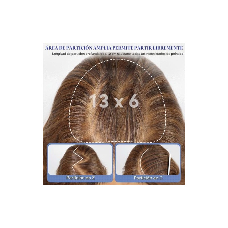 HAIRCUBE Peluca Sintética De Encaje Frontal Hd De 13 X