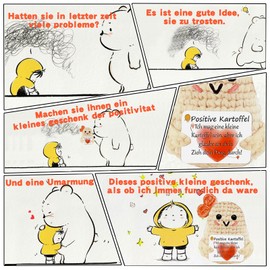 Johiux Positive Potato, Gifts for Women, Lucky Charm Exam, Funny Hug Pocket Hug Farewell Gift Colleagues, Motivational Gifts, Gifts for Friend, Small Gifts for Farewell