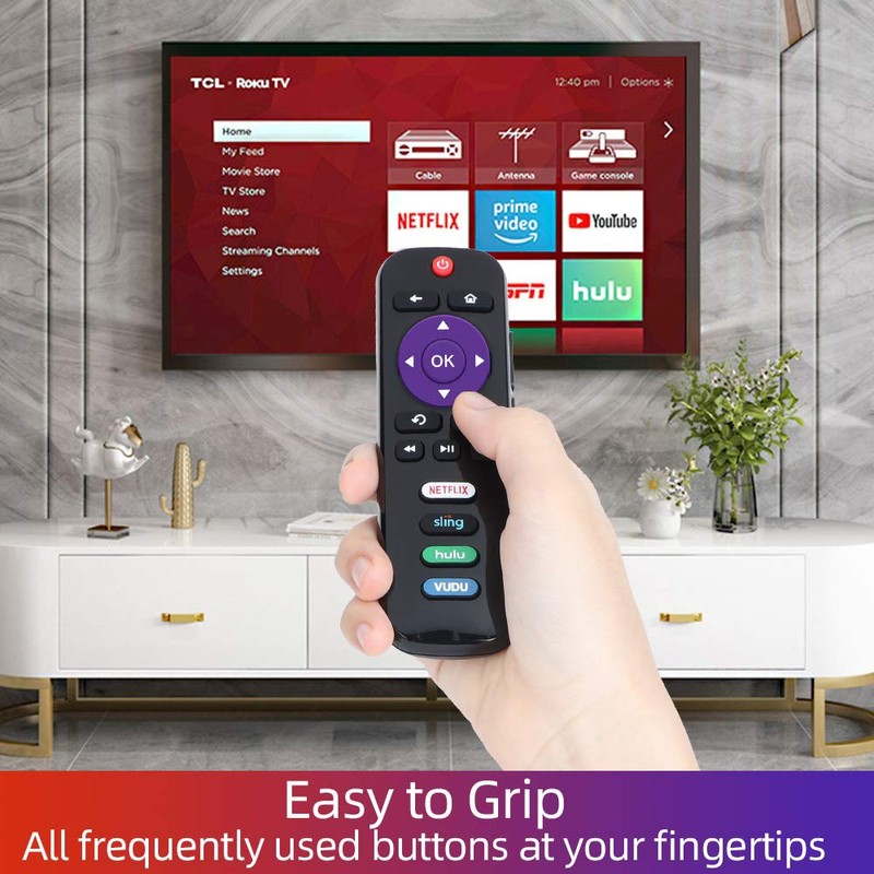 Universal Remote for Roku TV, Replacement for TCL/Onn/Hisense/Insignia/Sharp Roku TVs