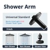 Straight Shower Arm with Flange, Ceiling Mount 3" Rainfall Shower