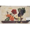 Mainstays TEXTURED PRINTED KITCHEN RUG/MAT (18"x30") WINE,ROSE FLOWERS & GRAPES,