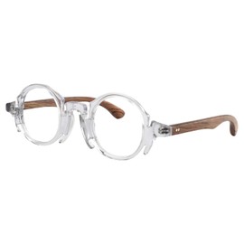 Zeelool Unisex Acetate Vintage Small Round Eyeglasses Frame 41mm Charlie ZOA01767-01 Crystal