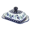 Blue Rose Polish Pottery Sweet Annie Square Butter Dish